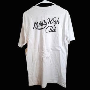 NEW Burton Durable Goods White 'Mildly High Club' Print Slim Fit T-Shirt Size M